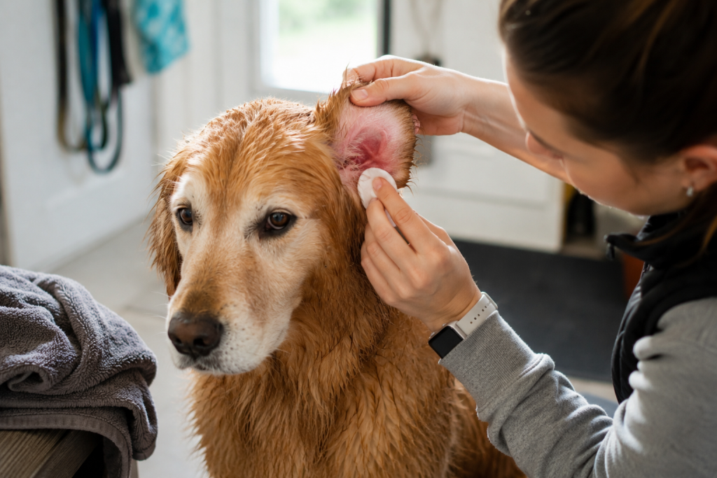 Dog Ear Cleaning After Water Play